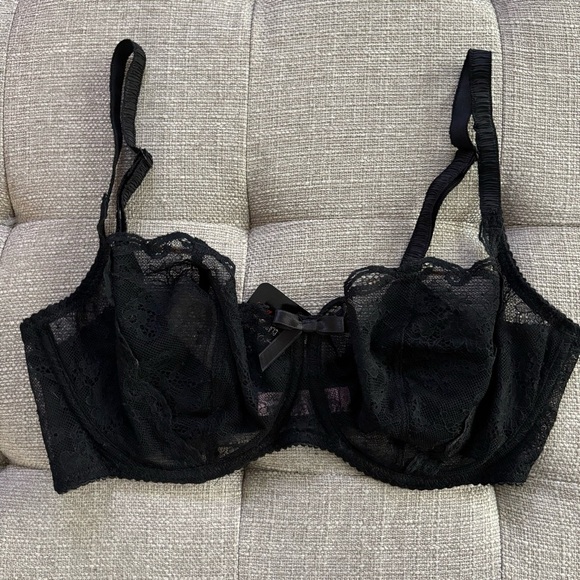 Agent Provocateur Love Black French Lace Full Cup Bra Size 36E - Picture 7 of 11